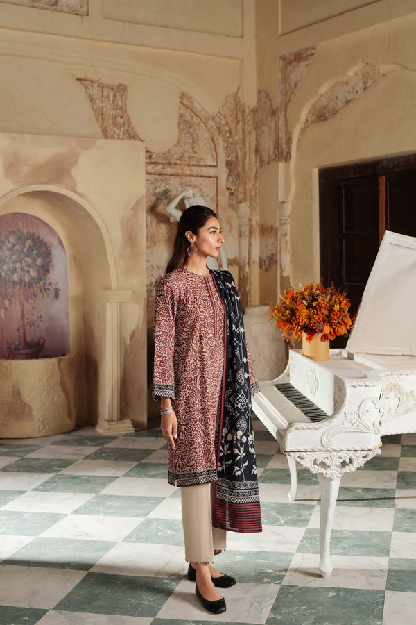 Printed Khaddar 3 Piece