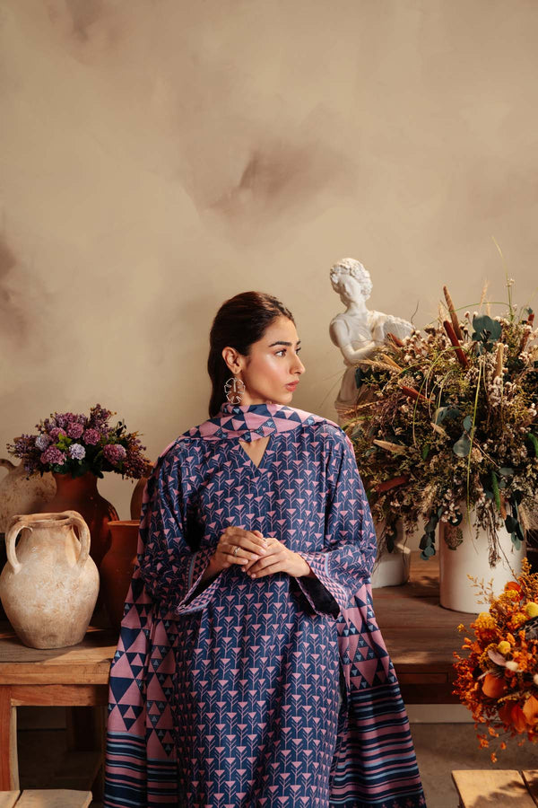 Printed Khaddar 3 Piece