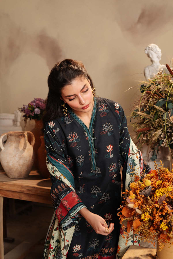 Printed Khaddar 3 Piece