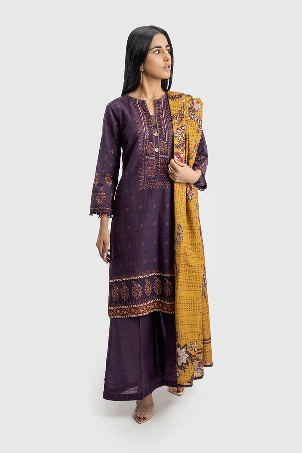 Purple | Unstitched | Khaddar | 3pcs