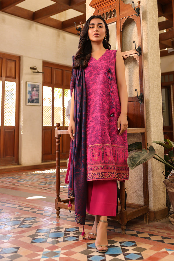 Unstitched 3pcs | Premium Jacquard | Pink Outfit
