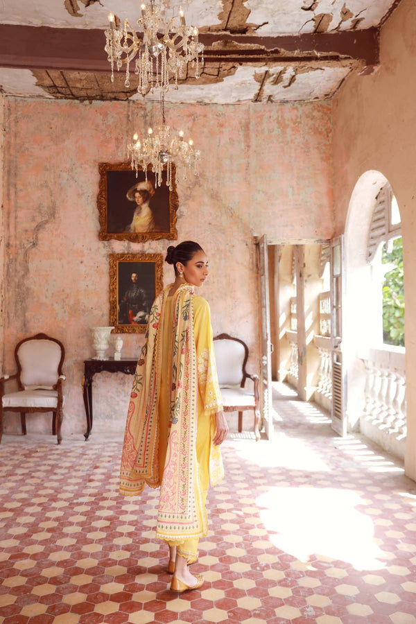 Embroidered Slub Lawn 3 Piece