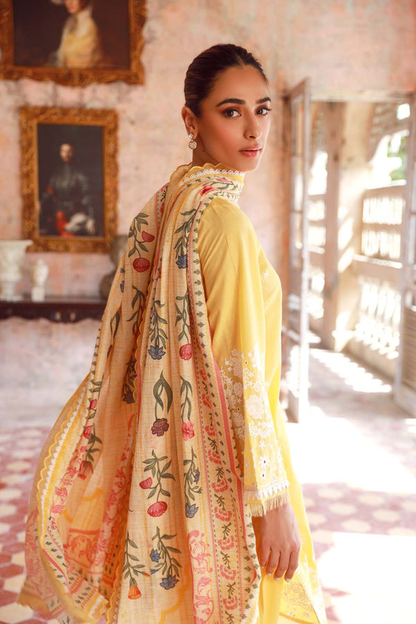 Embroidered Slub Lawn 3 Piece