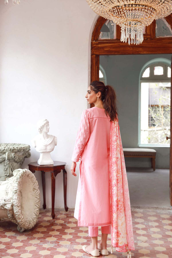 Embroidered Slub Lawn 3 Piece