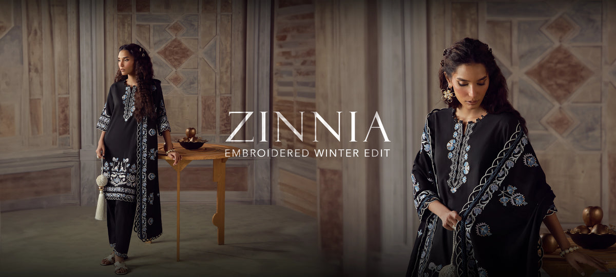 Zinnia - Embroidered Winter Edit By Sahar