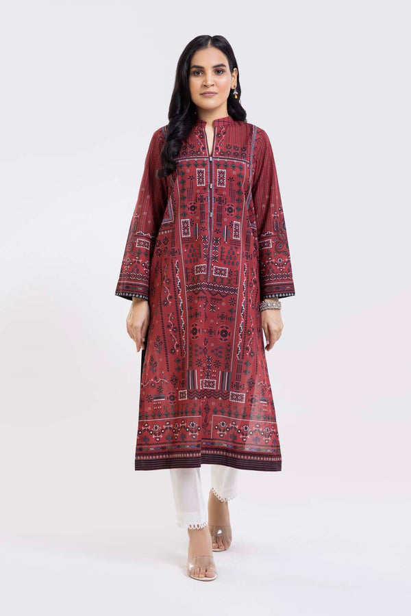 Dark red | Unstitched | Cambric 