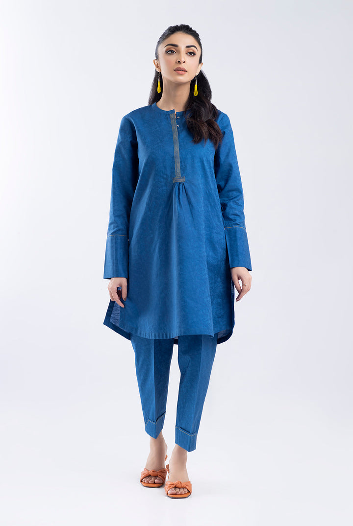 2 piece Blue Color Jacquard Suit | Solids | Top quality brand in Pakistan