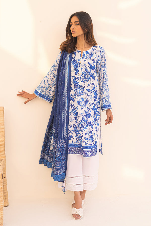 Printed | Blue Suit| 3pcs
