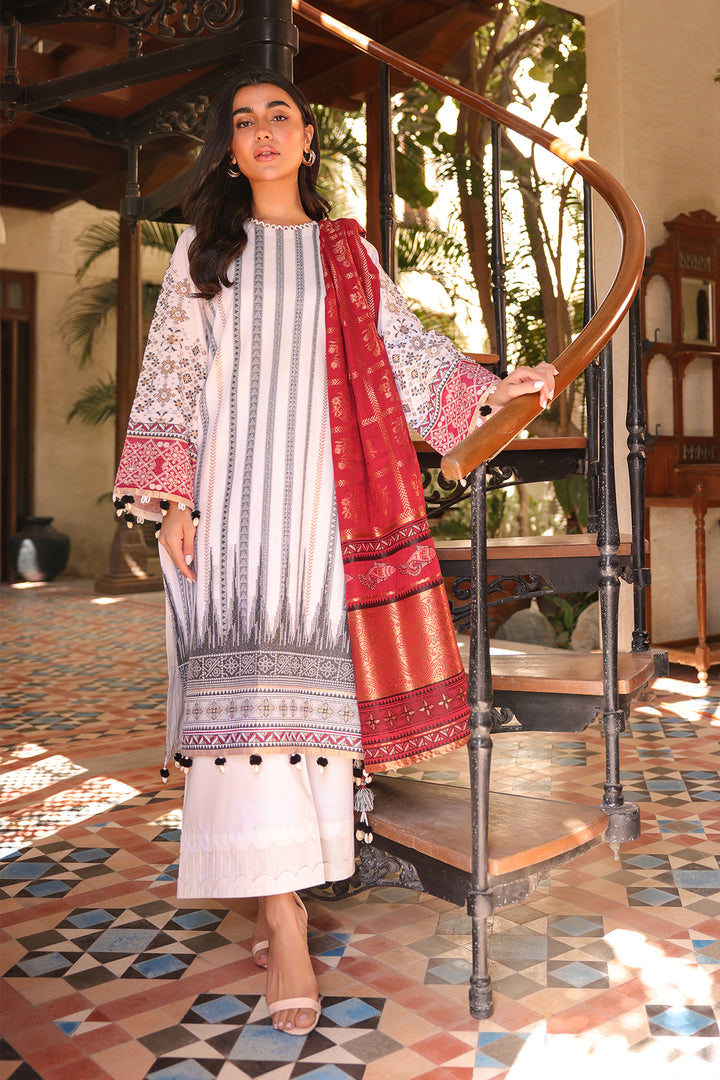 Premium Jacquard | Unstitched | White Outfit