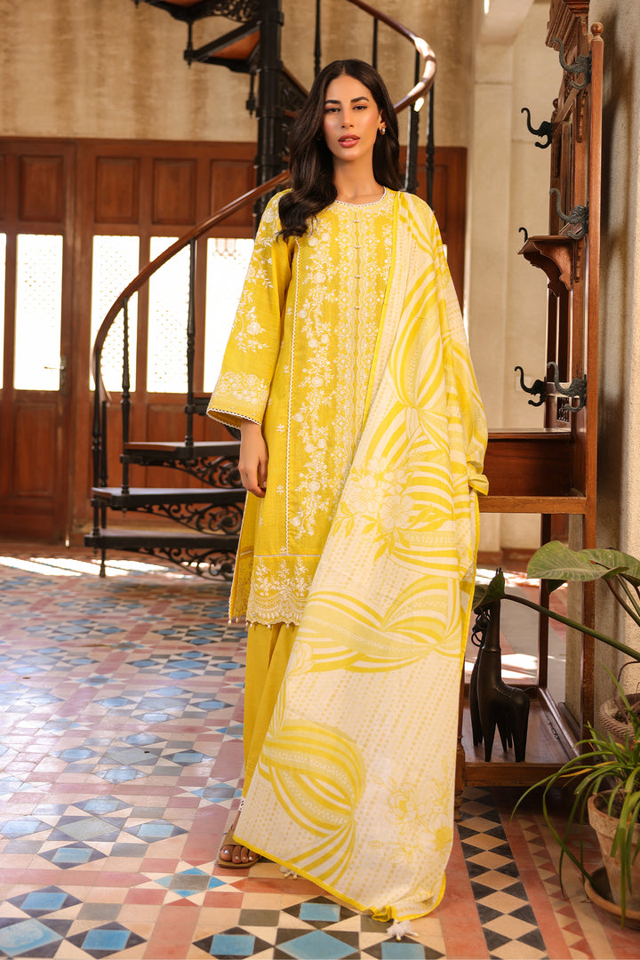 Slub Lawn | Embroidered | Yellow Outfit