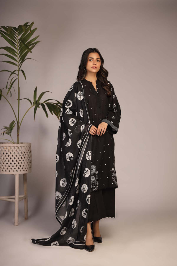 Black 3Pcs Suit | Best Selling | Embroidered